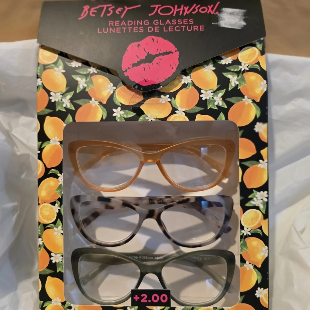 Betsey Johnson Reading Glasses Set - Brown, Gray, Black